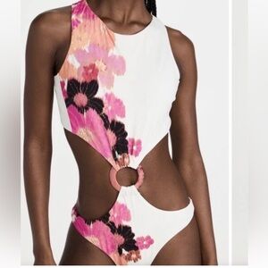 NWT Silvia Tcherassi Halston One Piece Swimsuit Floral Print